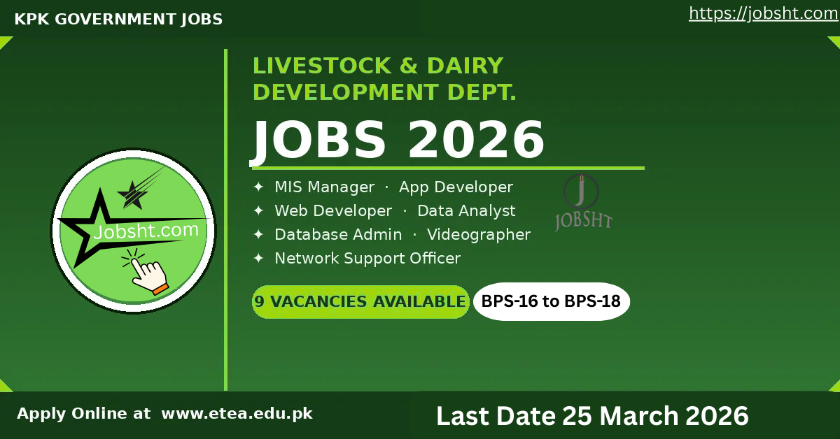 Livestock & Dairy Development Department Khyber Pakhtunkhwa Jobs 2026